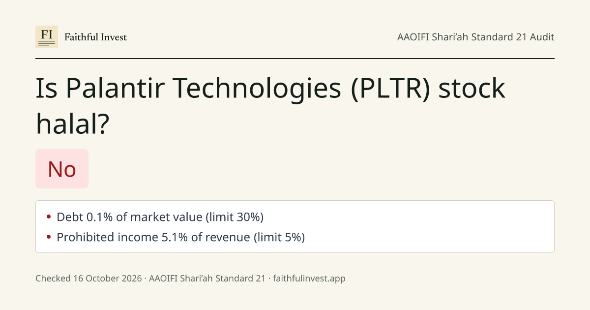 Is Palantir Technologies (PLTR) Stock Halal? Shariah Compliance Check ...
